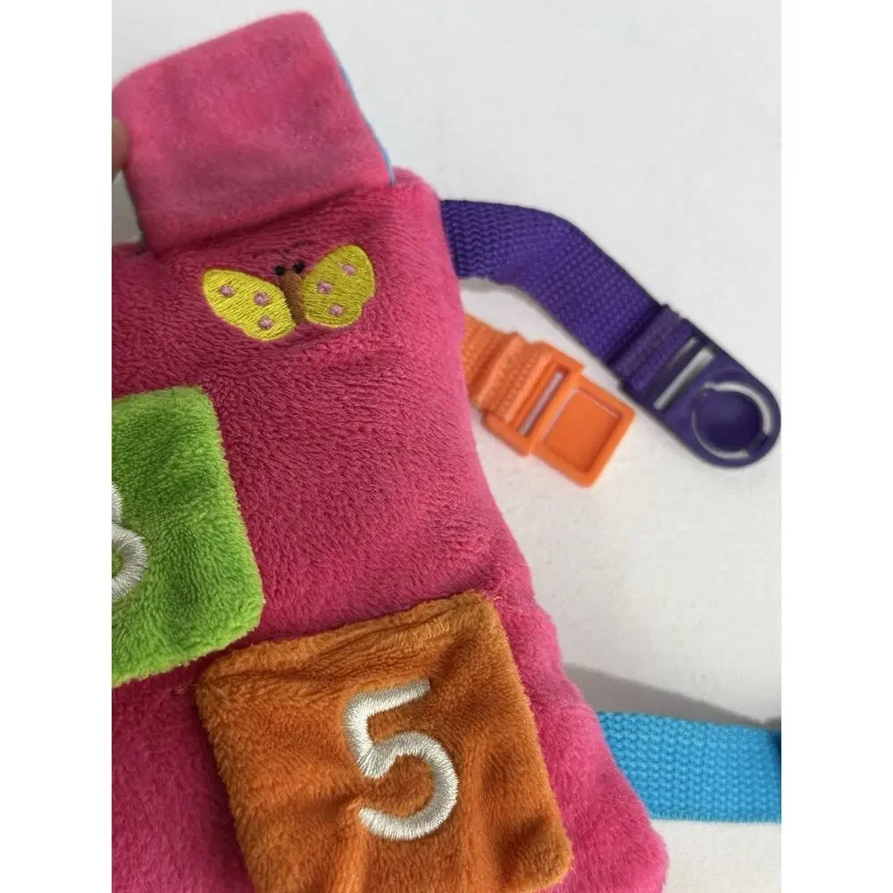 Buckle Toys Bella Sensory Activity Plush Buckle Pillow Learning Travel Toy